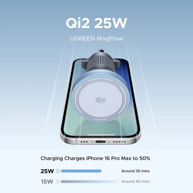 Qi2.2 magnetisk trådløs bil-lader, 25W