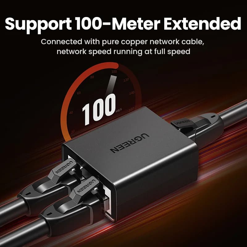 RJ45 Ethernet-splitter 1 til 2 nettverksadapter