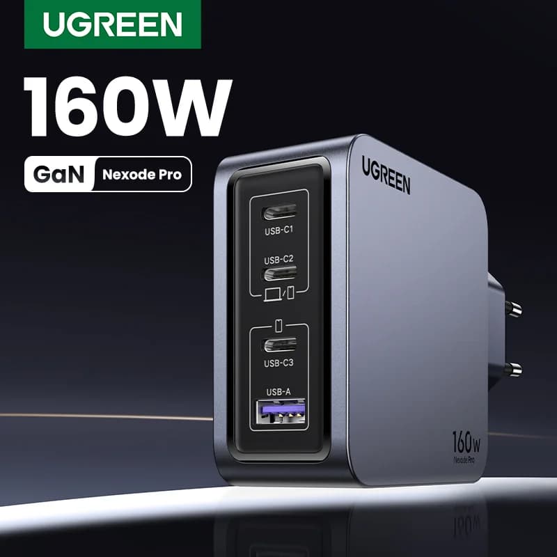 160W GaN USB-C vegg-lader, PD3.1