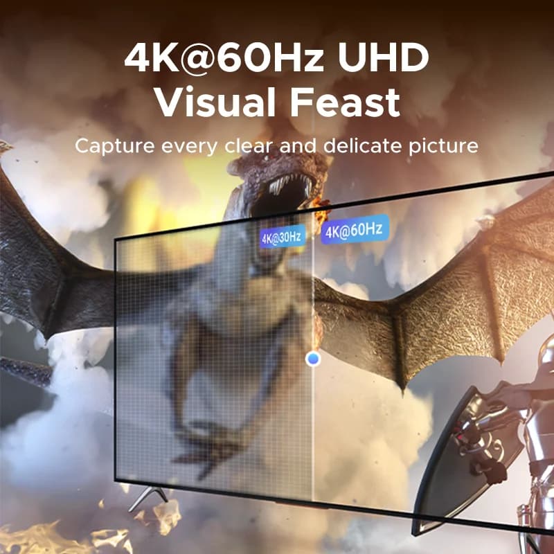 5-porters 4K HDMI-switcher med fjernkontroll