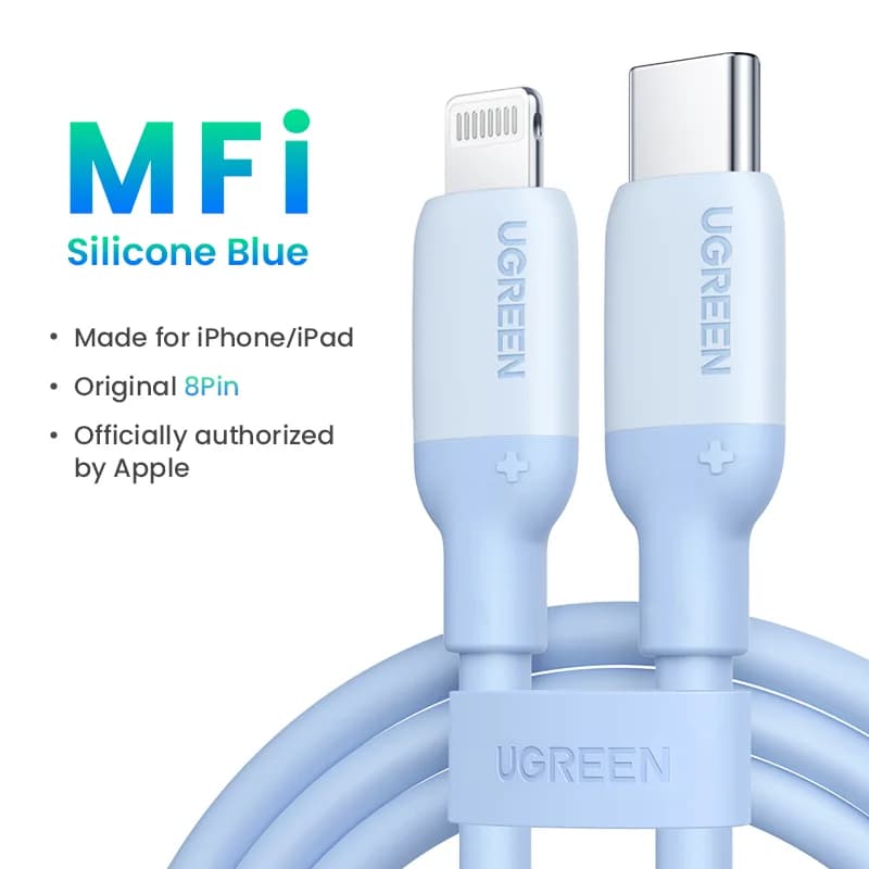 MFi silikon USB-C til Lightning hurtigladekabel