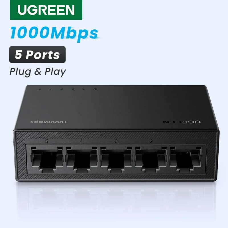 5-porters Gigabit Ethernet-nettverksswitch