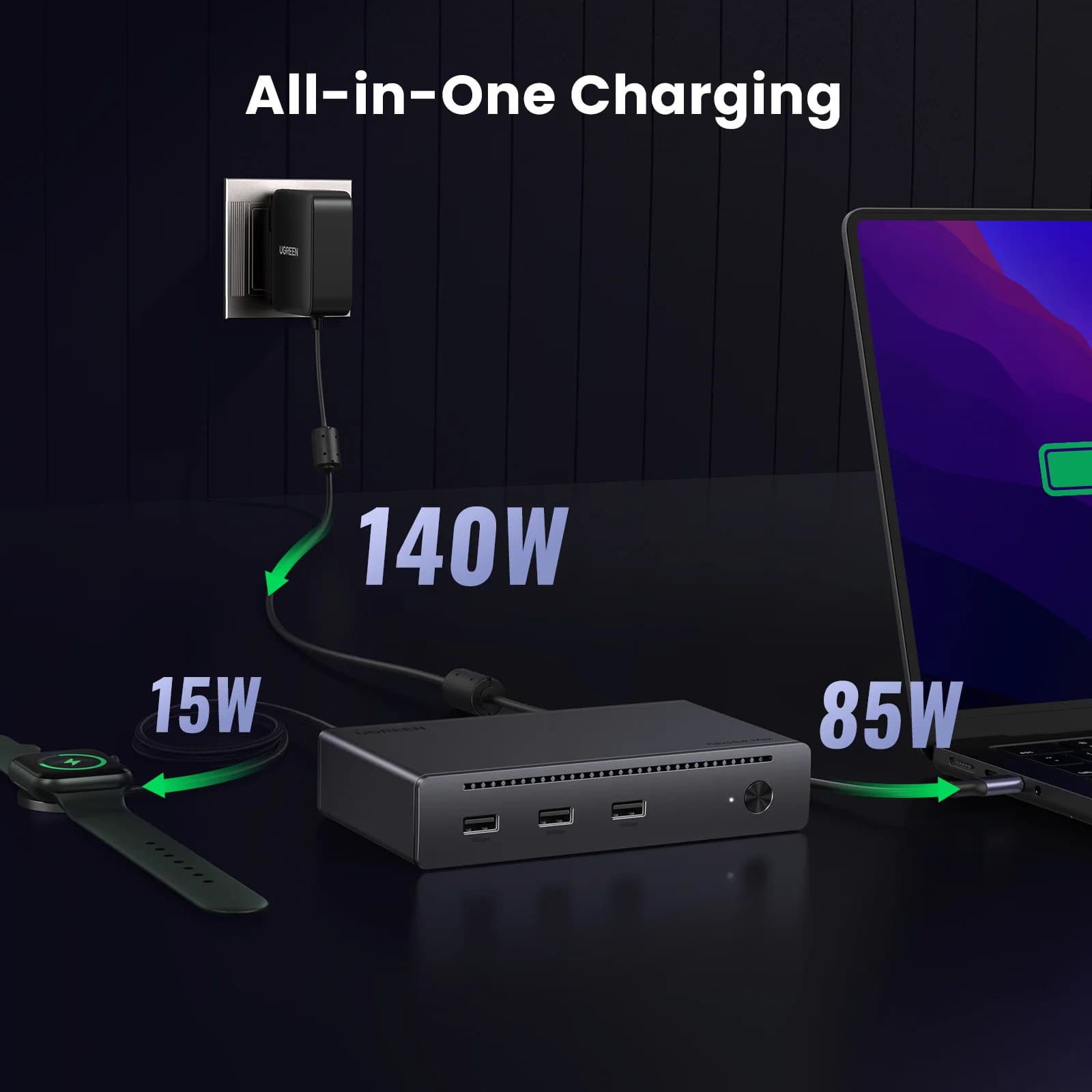 Thunderbolt 4 dokkingstasjon 8-i-1 40Gbps