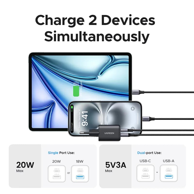 20W GaN USB-C PD-lader