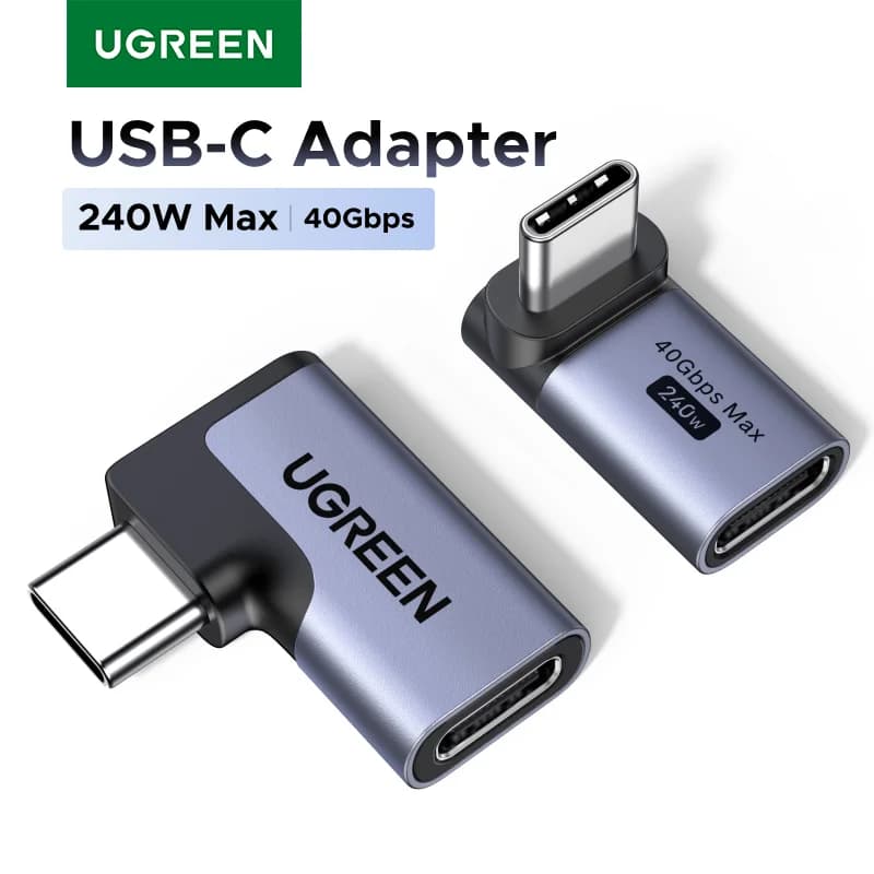 2-pak vinkelret USB-C til USB-C adapter