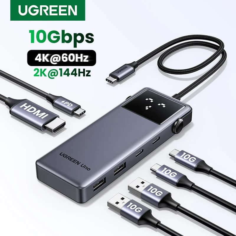 6-i-1 USB-C hub, 4K60Hz, 100W PD