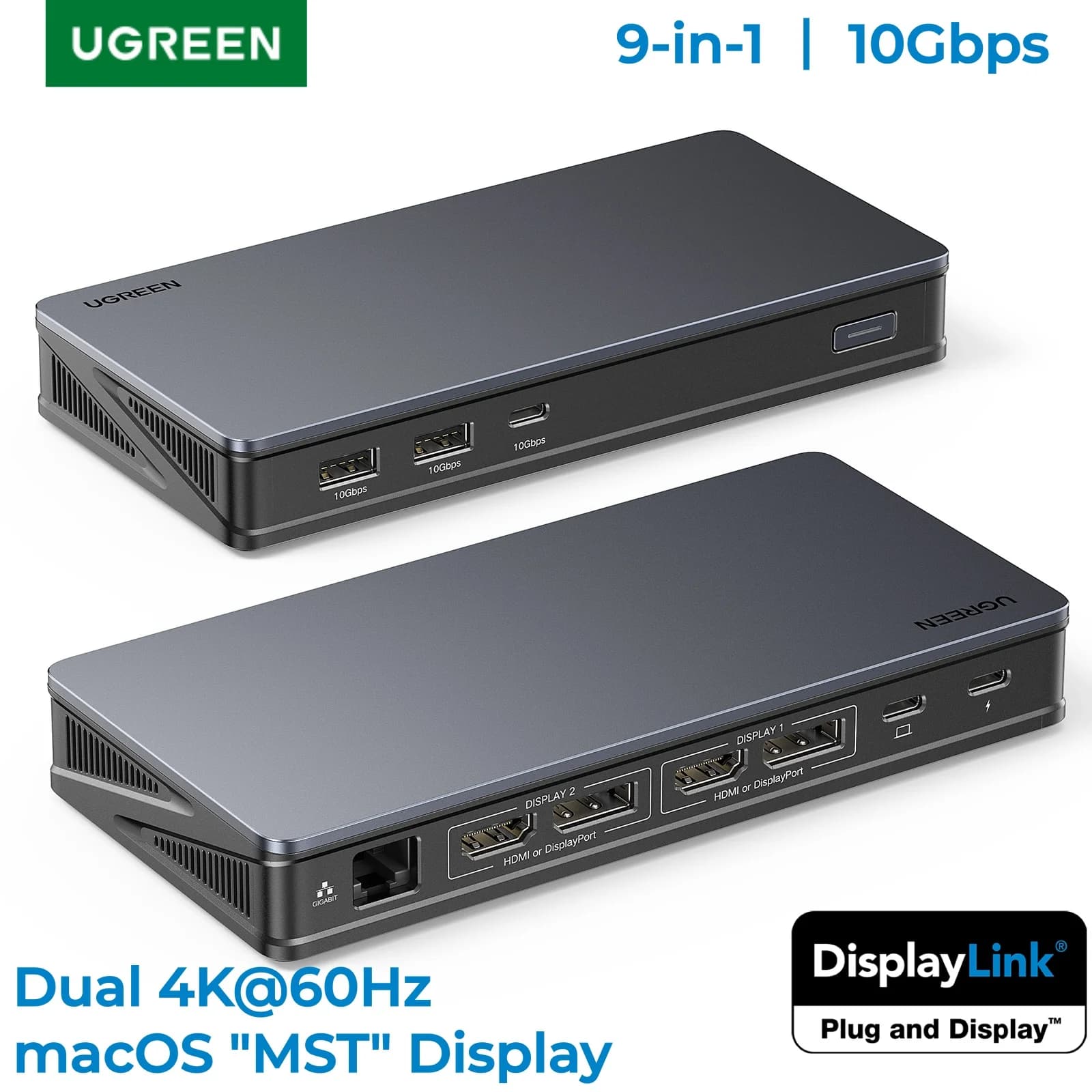DisplayLink Dockingstasjon med dual 4K HDMI og DP