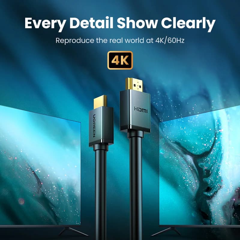 Høyhastighets HDMI-kabel, 4K 60Hz, forgylt