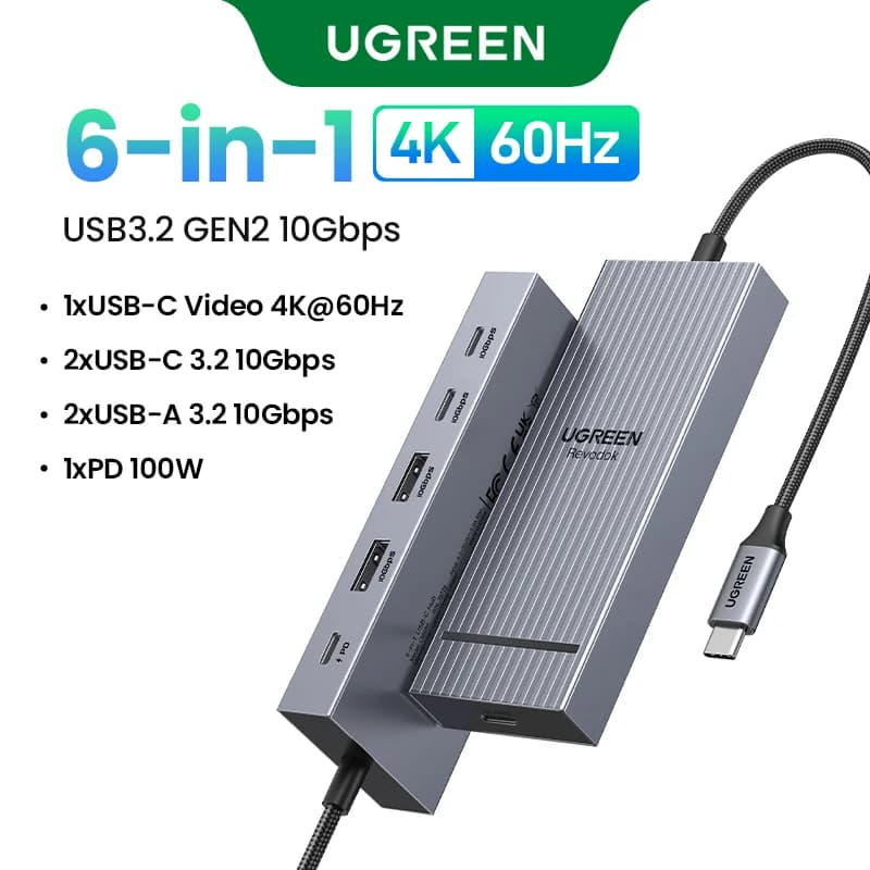 USB-C Hub med 4K HDMI, 10Gbps data og 100W PD