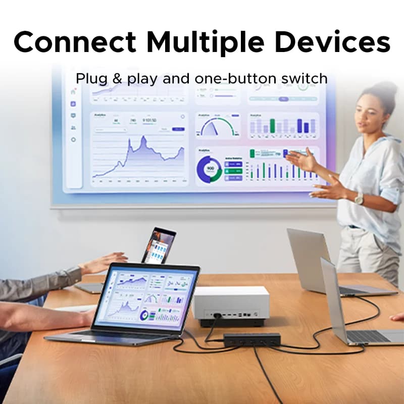 5-porters 4K HDMI-switcher med fjernkontroll