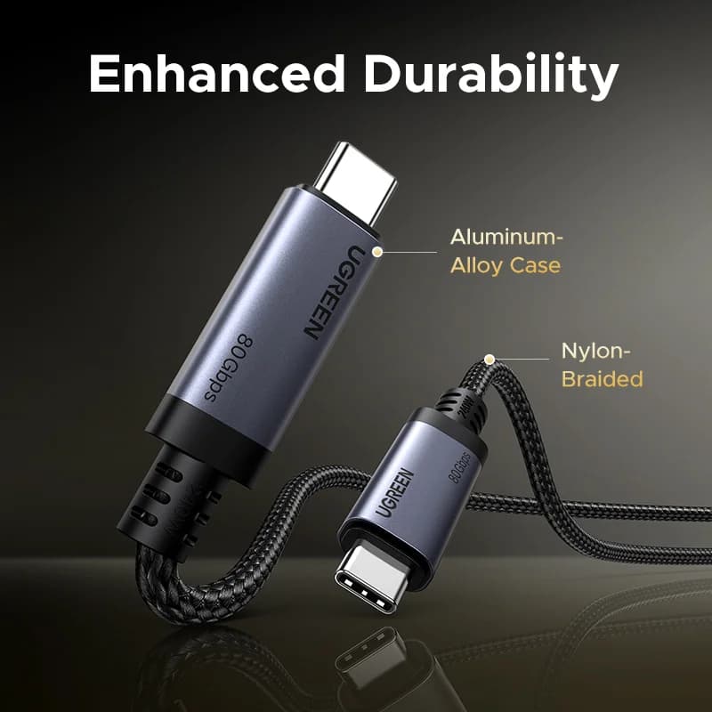 USB4 USB-C kabel, 240W PD, 80Gbps dataoverføring