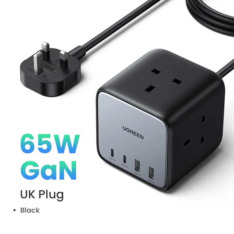 65W GaN skrivebordsladestasjon med USB-C