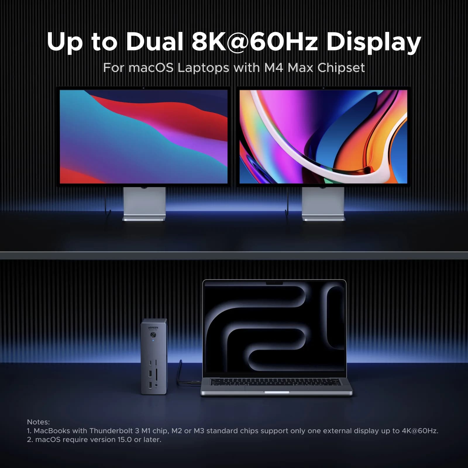 Thunderbolt 5 dokkingstasjon 120Gbps 8K