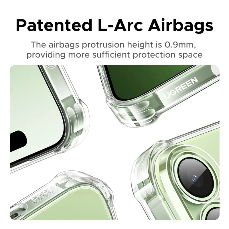 Gjennomsiktig støtdempende airbag-deksel for iPhone