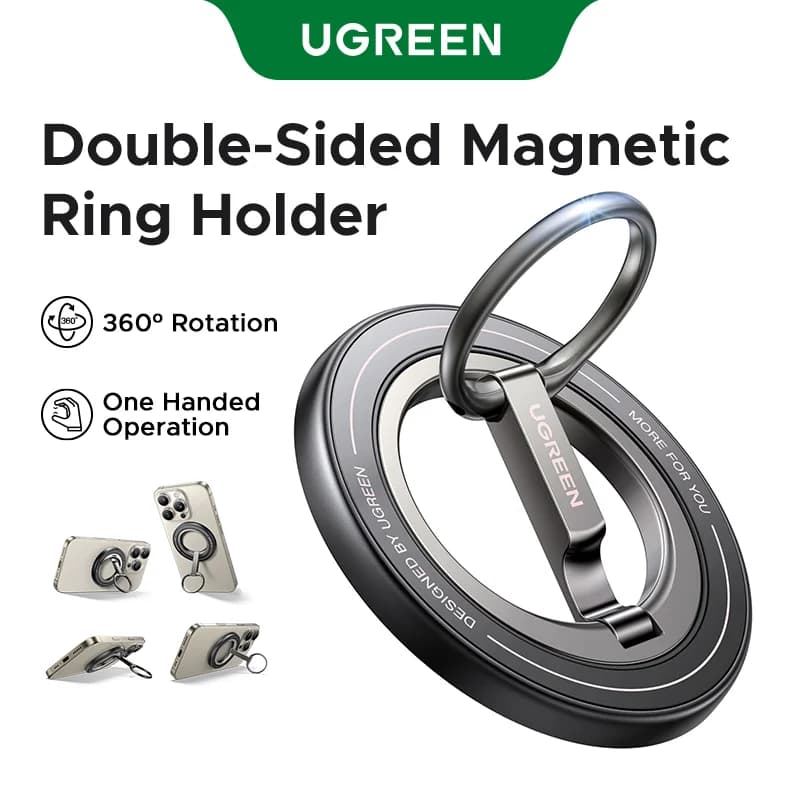 Dobbeltsidig magnetisk telefonholder med 360° rotasjon