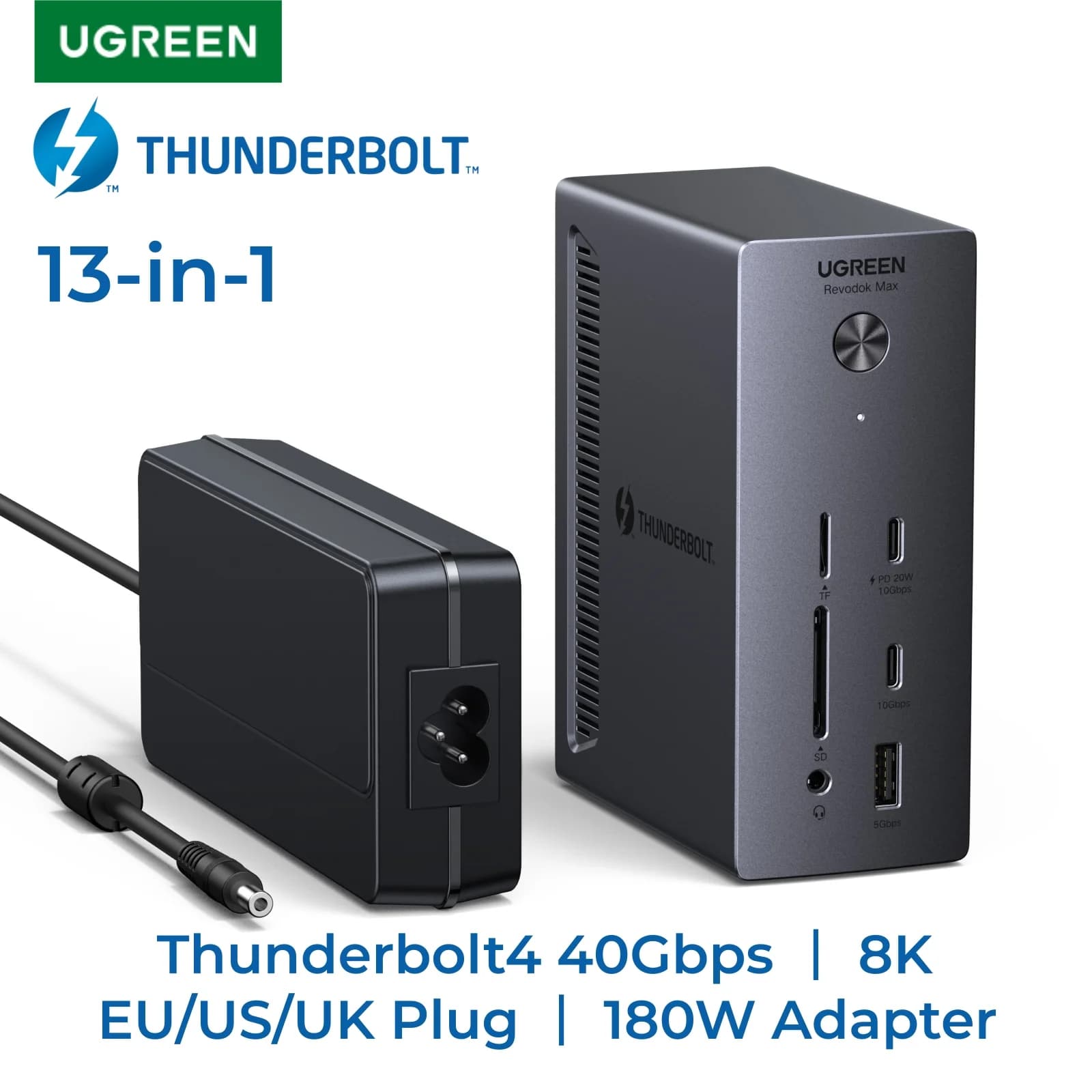 Thunderbolt 4 dokkingstasjon 13-i-1 40Gbps