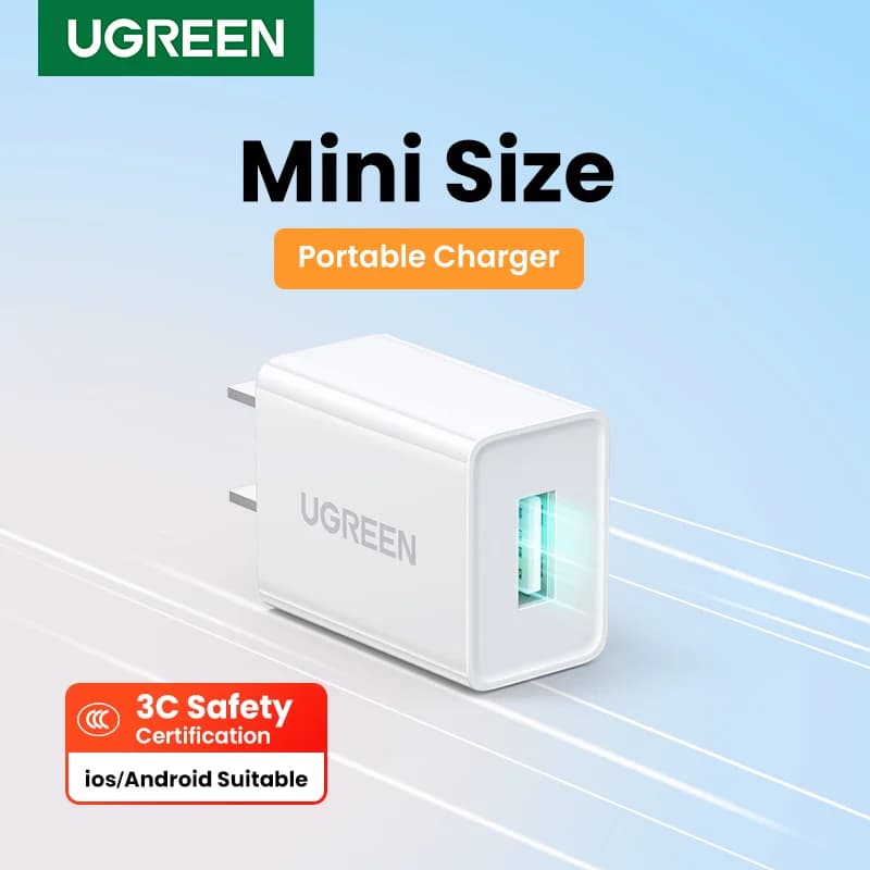 5V 1A USB vegg-lader for mobiltelefoner