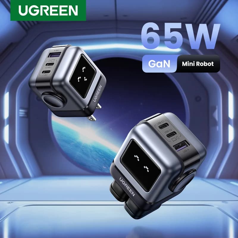 65W GaN USB-C vegg-lader, US-plugg