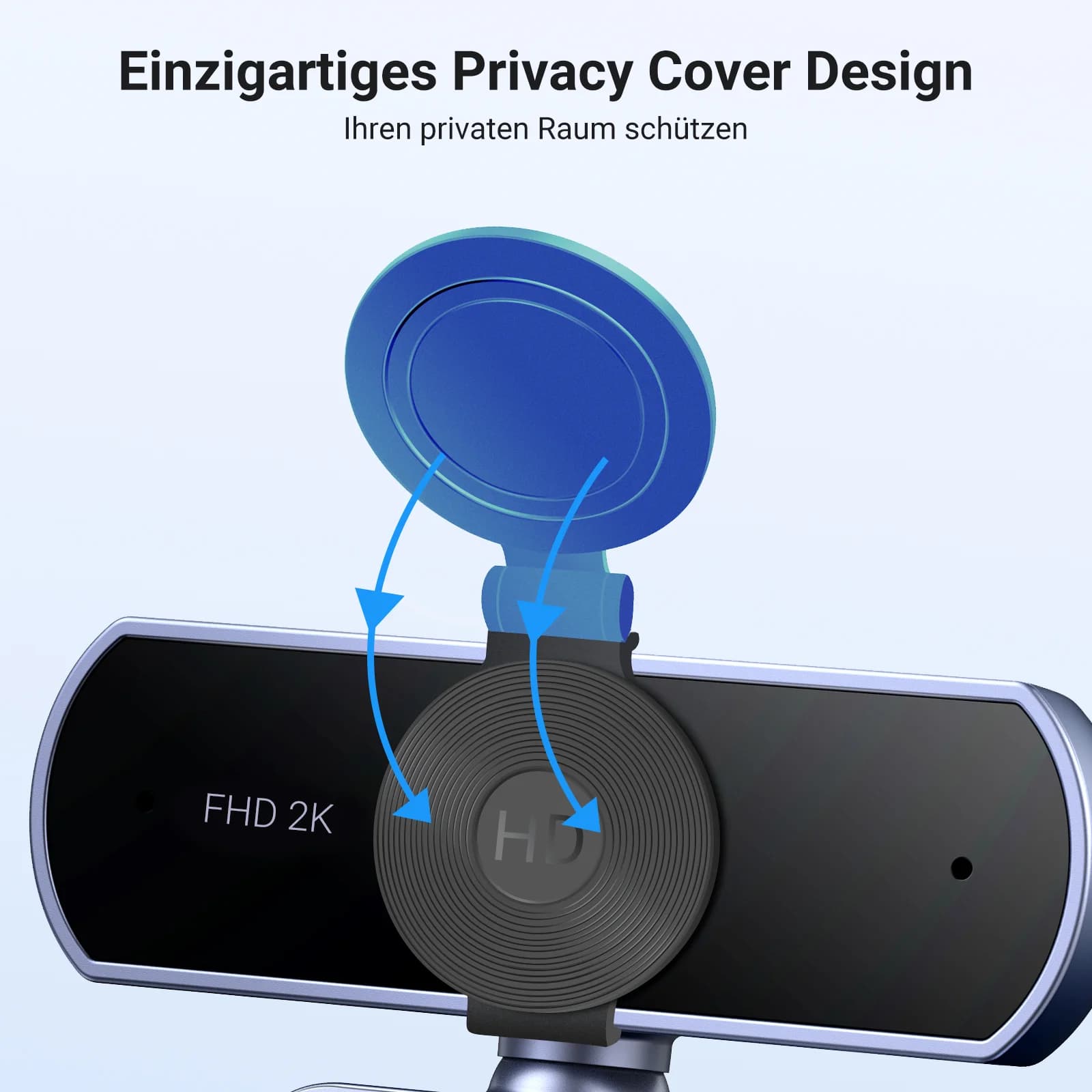 2K HD Mini USB-webkamera med doble mikrofoner
