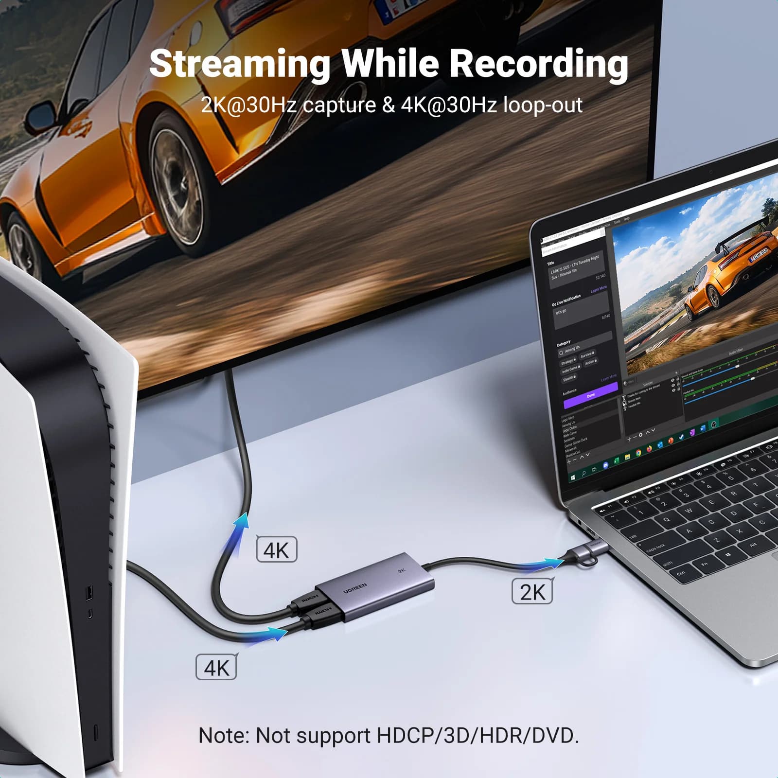 4K HDMI til USB videoopptakskort