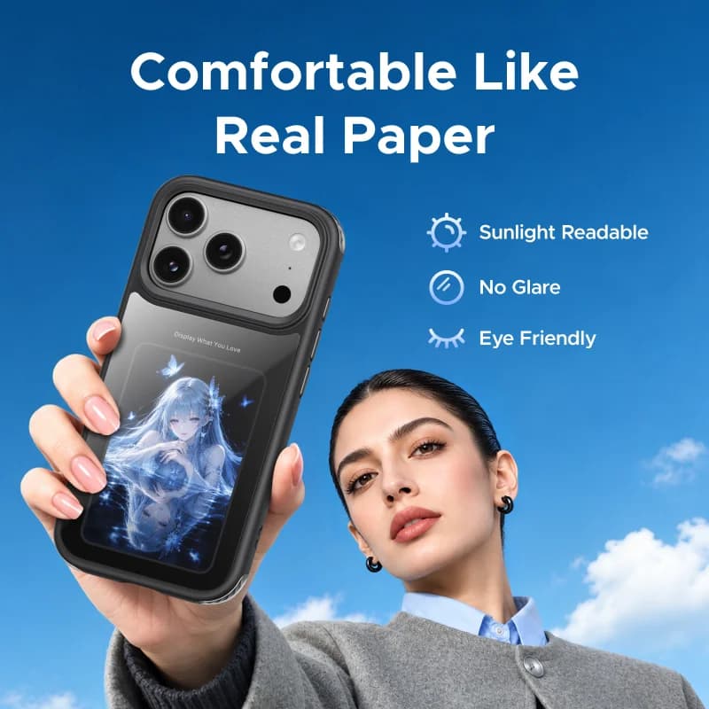 Magnetisk deksel med E-Ink-skjerm for iPhone Pro Max