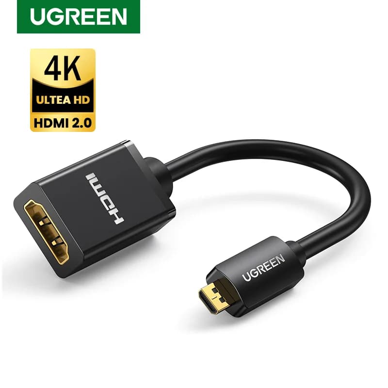 Micro HDMI hann til HDMI hunn adapter, 4K@60Hz