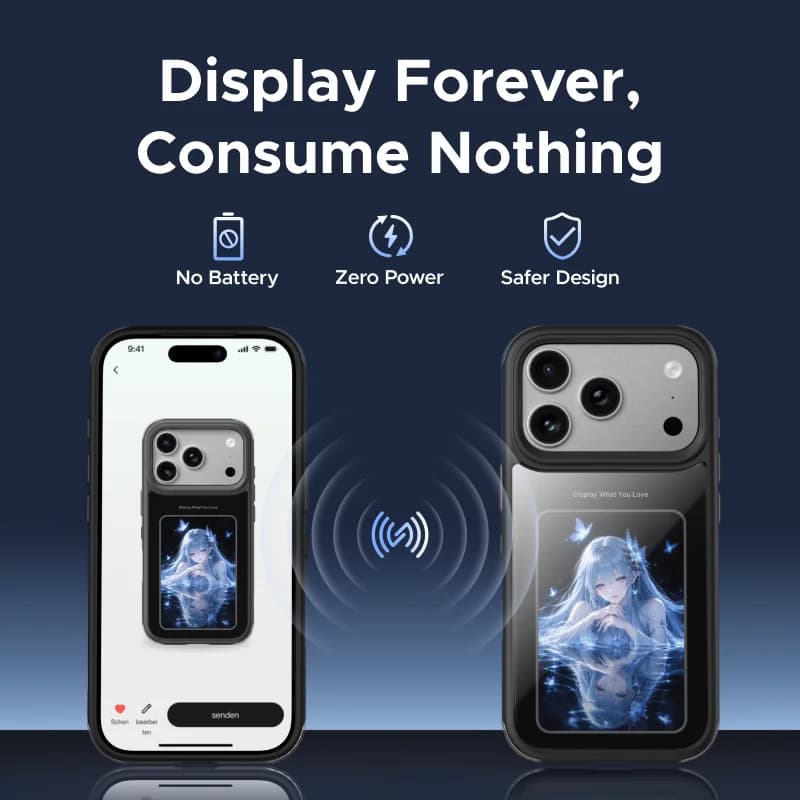 Magnetisk deksel med E-Ink-skjerm for iPhone Pro Max