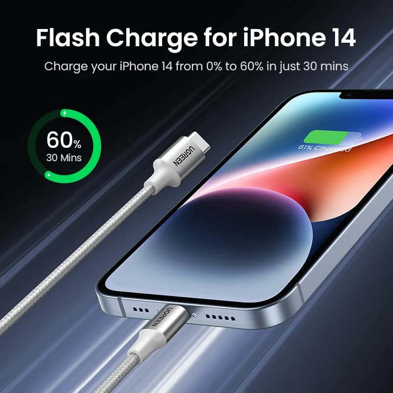 MFi USB-C til Lightning-kabel, 30W PD Hurtiglading