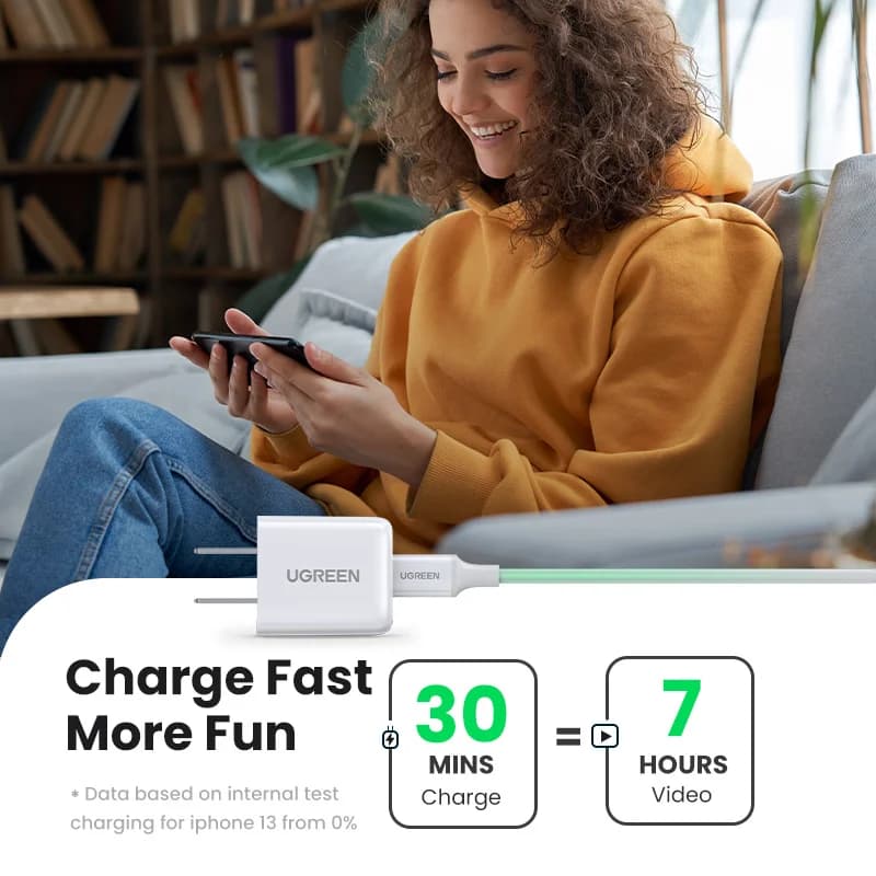 20W USB-C PD hurtiglader til vegguttak