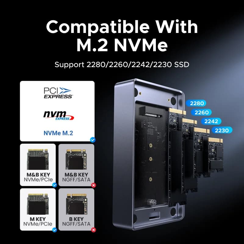 USB4 M.2 NVMe SSD-kabinett, 40Gbps, Thunderbolt