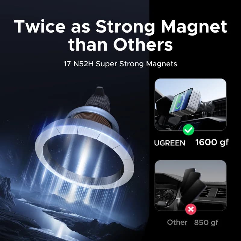 Qi2.2 magnetisk trådløs bil-lader, 25W