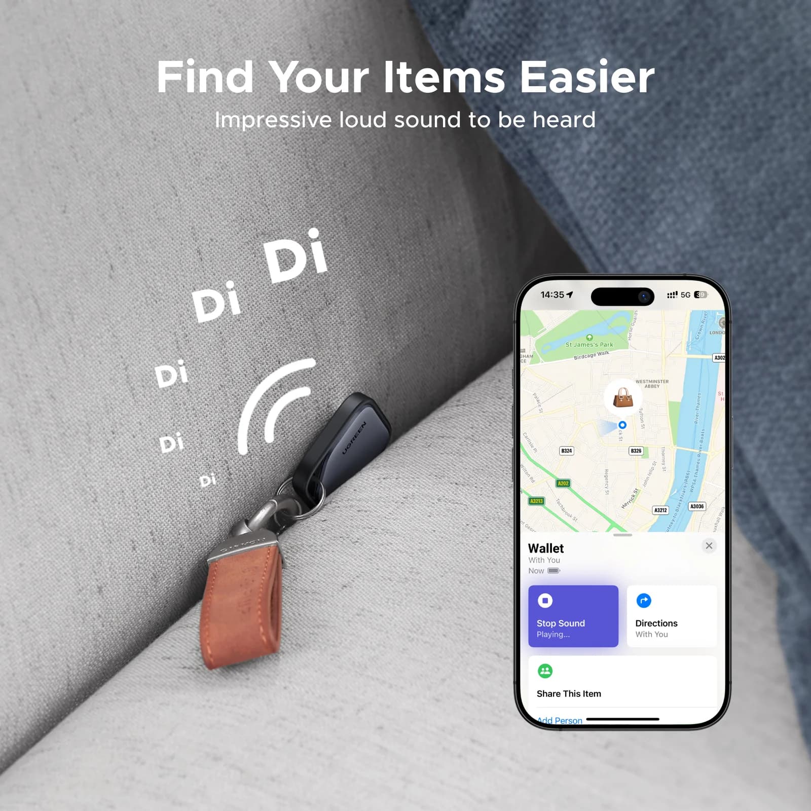 Bluetooth Smart Tag-sporer for iOS Finn min