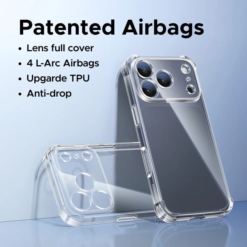 Gjennomsiktig støtdempende airbag-deksel for iPhone