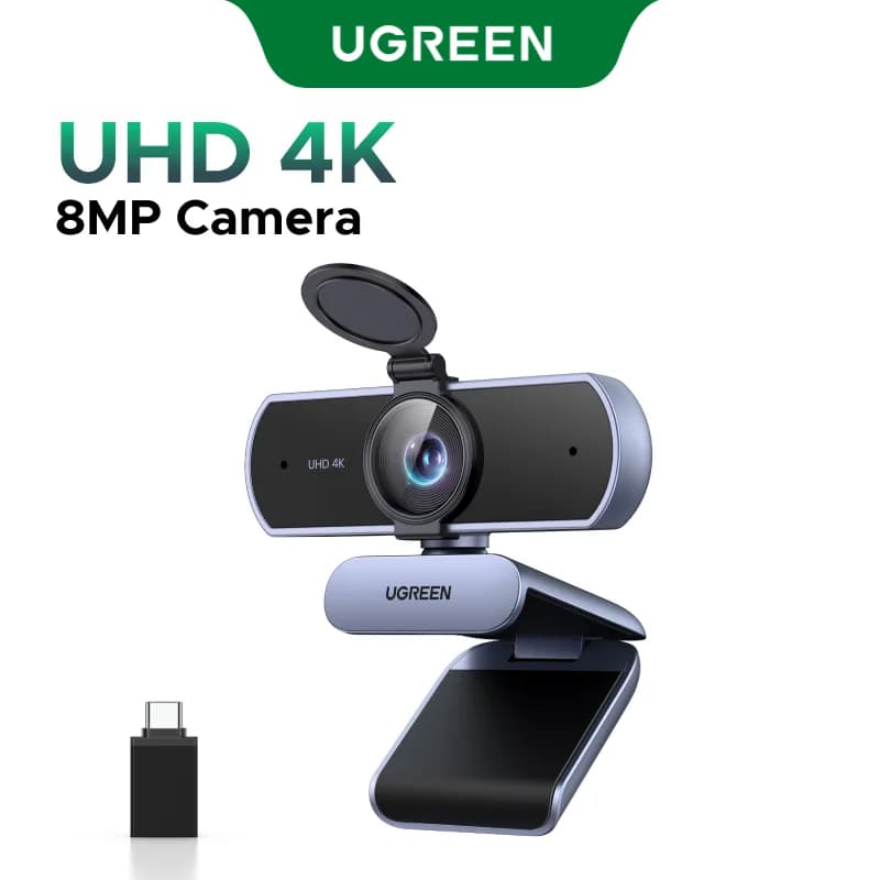 4K-webkamera med mikrofon og automatisk lyskorrigering