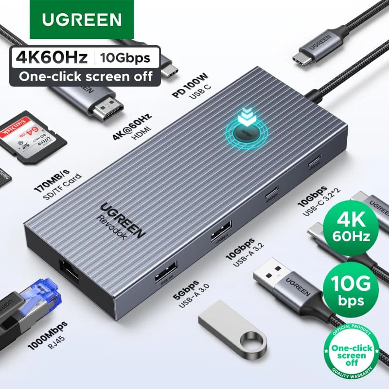 USB-C-hub med 4K HDMI, Ethernet og 100W PD