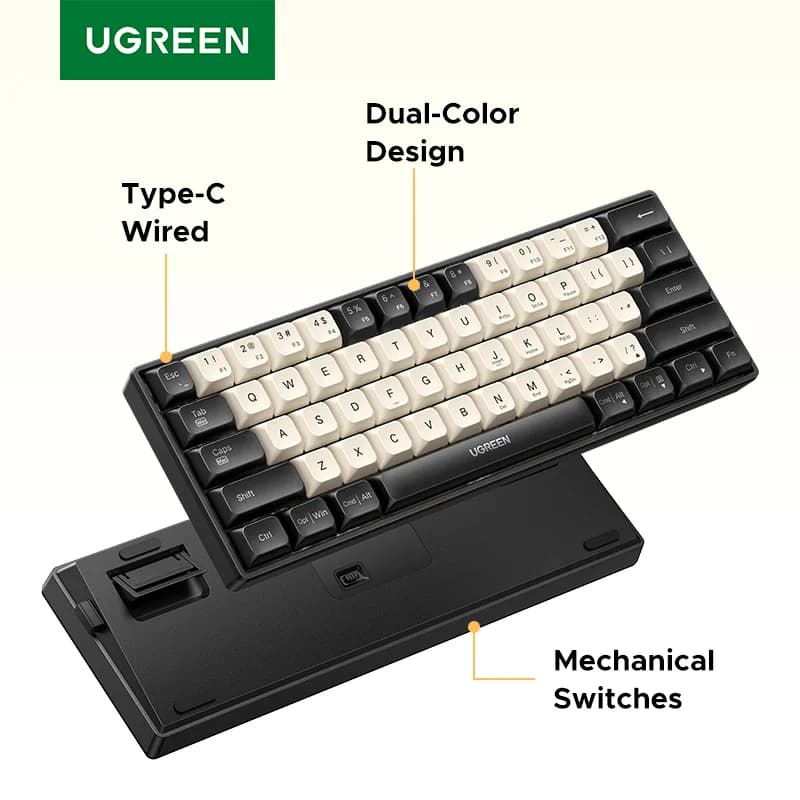 61-nøkkers mekanisk ledet tastatur med PBT-tastaturhetter