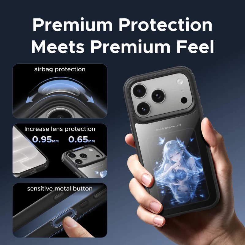 Magnetisk deksel med E-Ink-skjerm for iPhone Pro Max