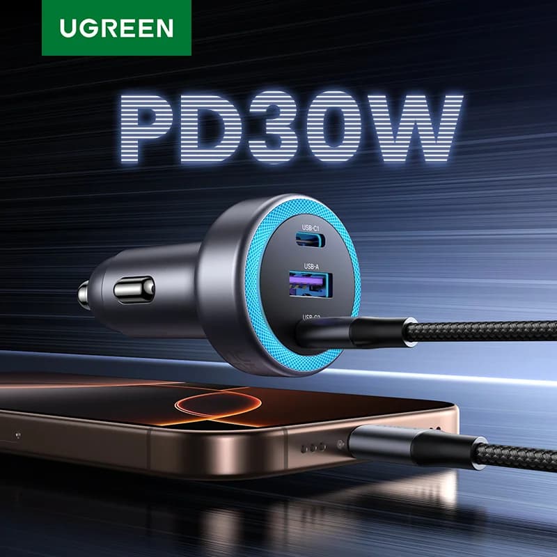 30W USB-C bilhurtiglader
