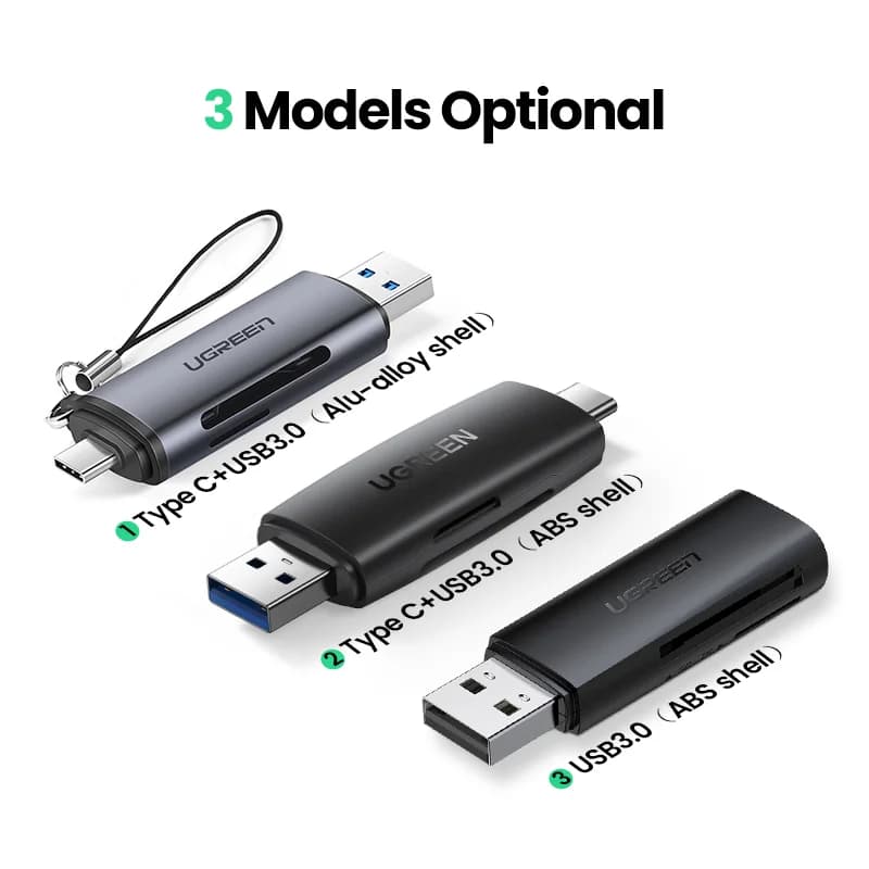 USB 3.0 & USB-C SD/MicroSD-kortleser