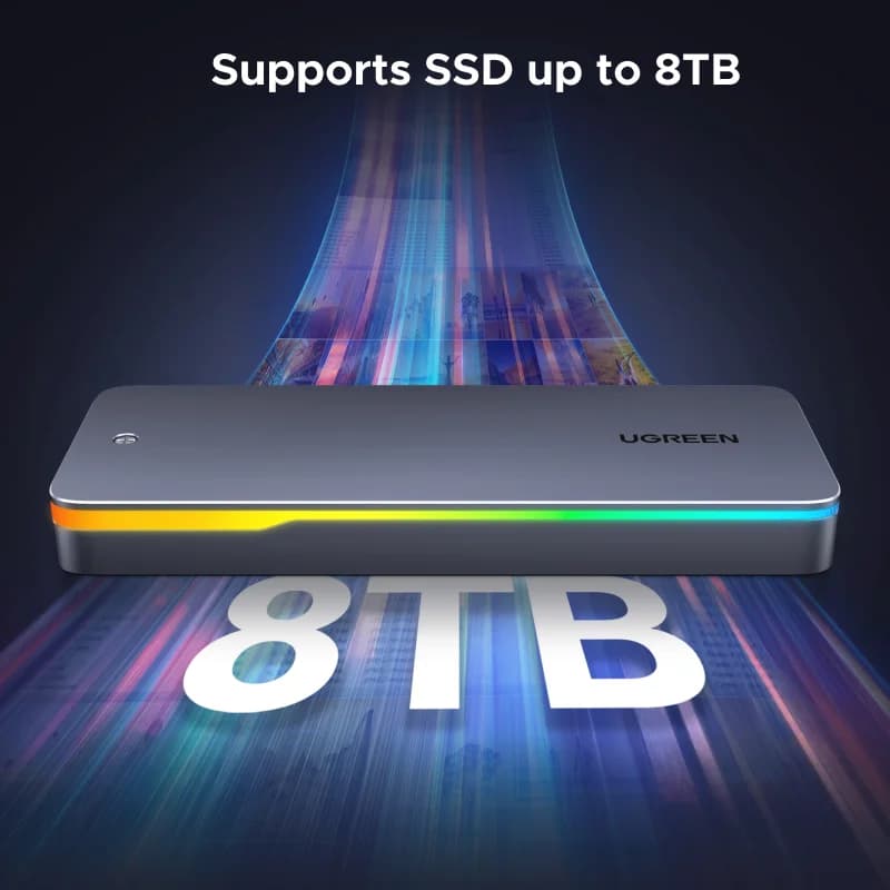 M.2 NVMe/SATA SSD-hylse, USB 3.2 Gen 2