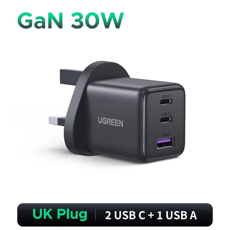 30W GaN USB-C vegg-lader, PD 3.0