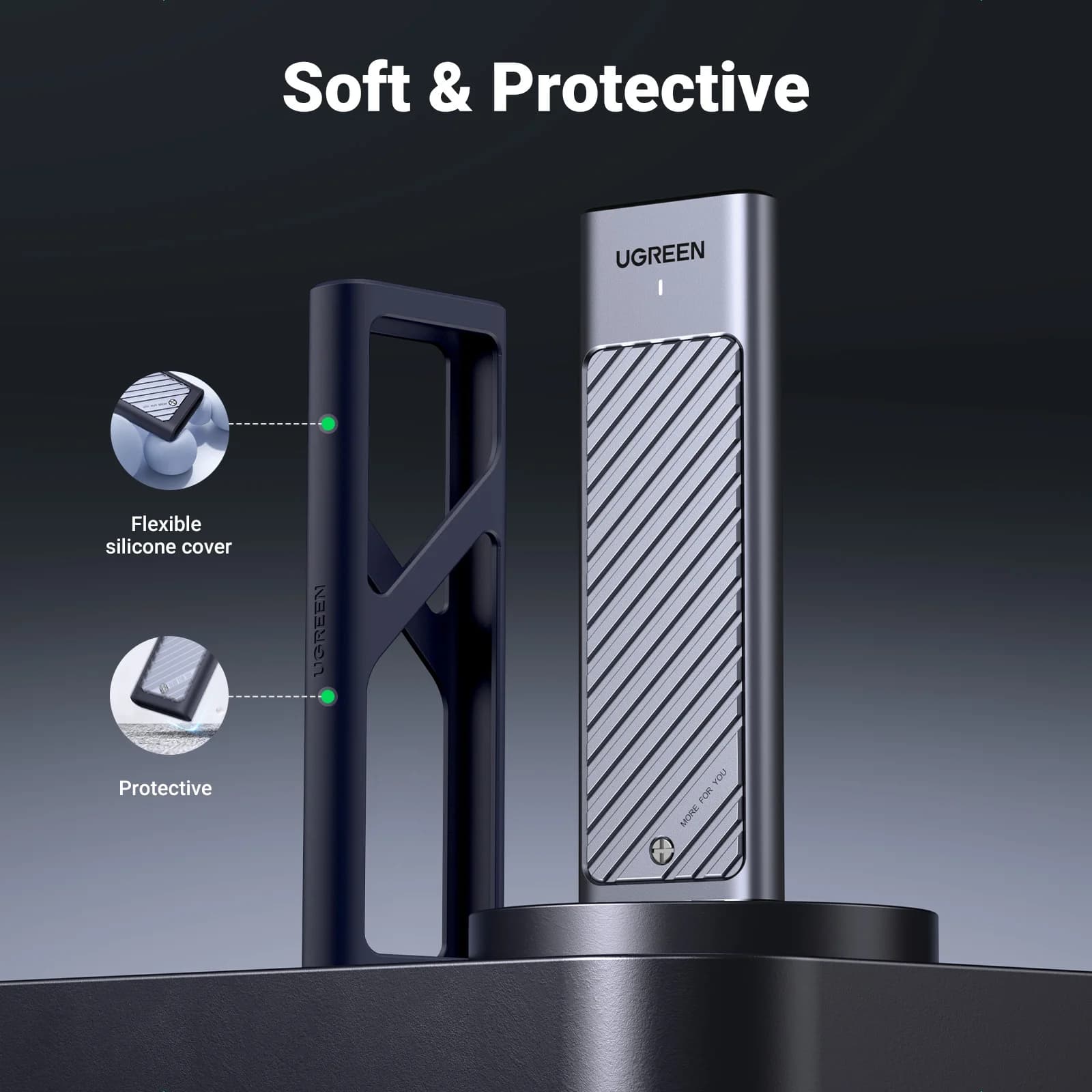 M.2 NVMe SSD kabinett USB-C 5Gbps