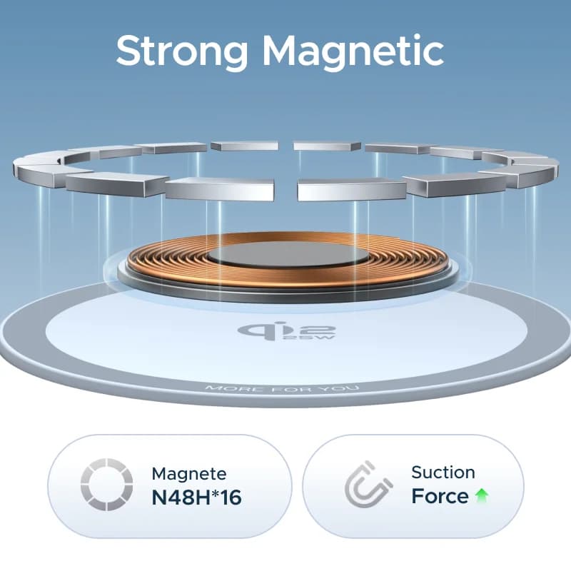 25 W Qi2 magnetisk trådløs ladepute