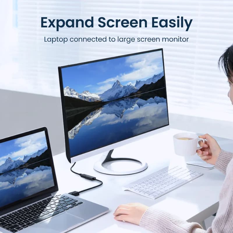 4K DisplayPort til HDMI-adapterkonverter