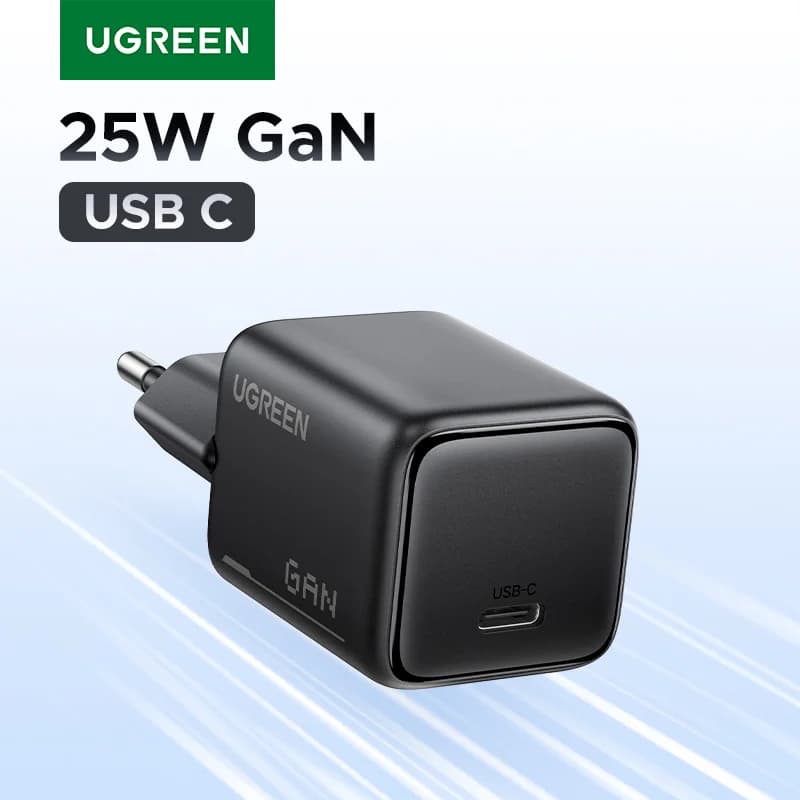 25W GaN Mini USB-C Hurtiglader med PD 3.0