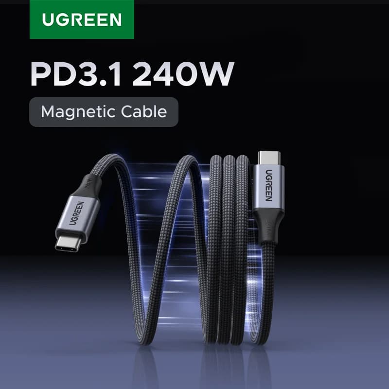 240W USB-C magnetisk flettet ladningskabel