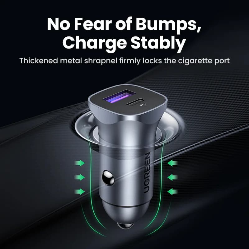 USB-C bilader med Quick Charge 4.0 og PD
