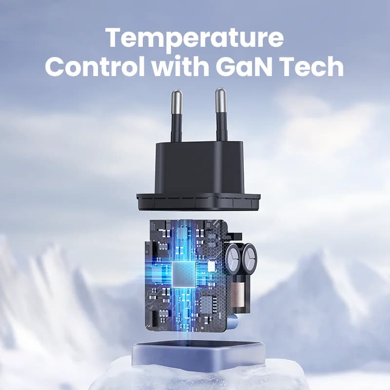 35W GaN USB-C hurtiglader for vegguttak