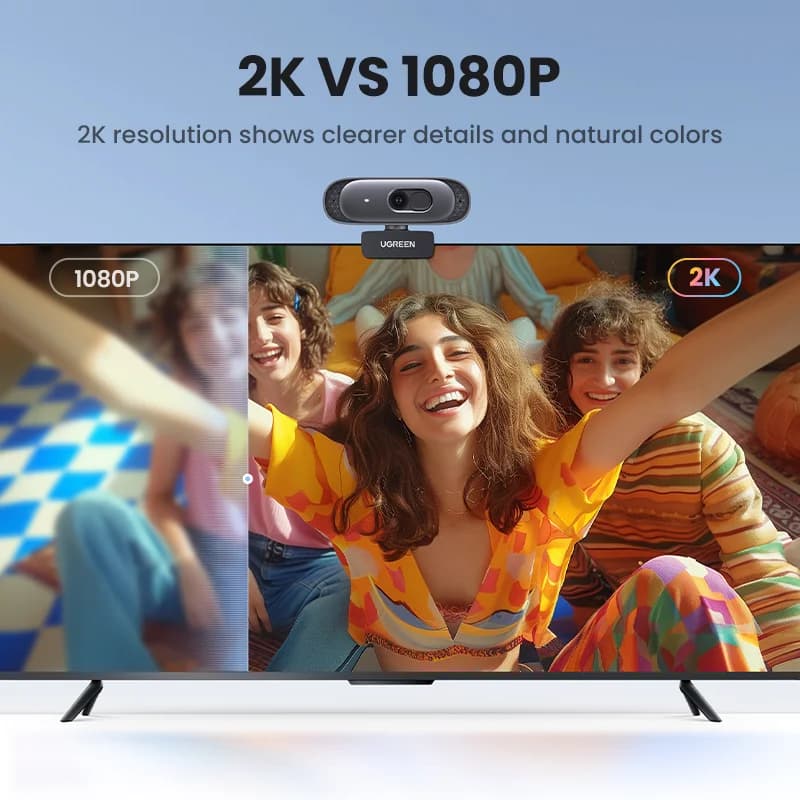 2K HD USB-webkamera med doble mikrofoner