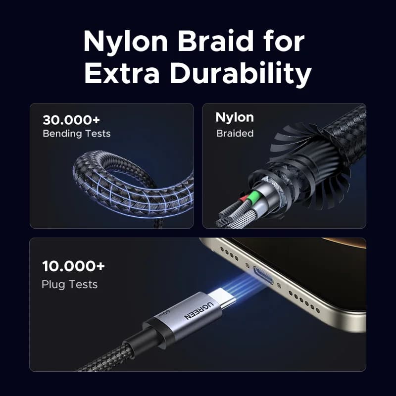 USB-C til USB-C-kabel, 60W PD hurtiglading